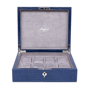 |[g h(Rapport LONDON) Blue Crocodile Effect Leather Watch Box