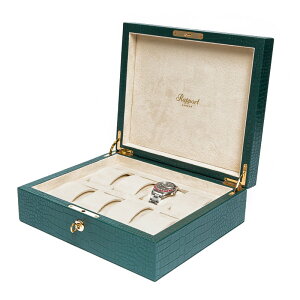 |[g h(Rapport LONDON) Green Crocodile Effect Leather Watch Box