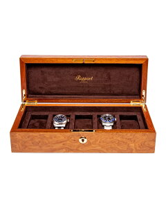|[g h(Rapport LONDON) Heritage Burr Walnut Five Watch Box