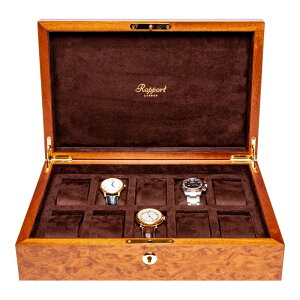 |[g h(Rapport LONDON) Heritage Burr Walnut Ten Watch Box