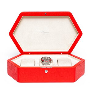 |[g h(Rapport LONDON) Portobello Three Watch Box in Ruby