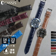 時計ベルト 20mm 裏ラバー 時計 ベルト22mm アリゲーター ワニ CASSIS カシス ADONARA C SHINY アドナラ…