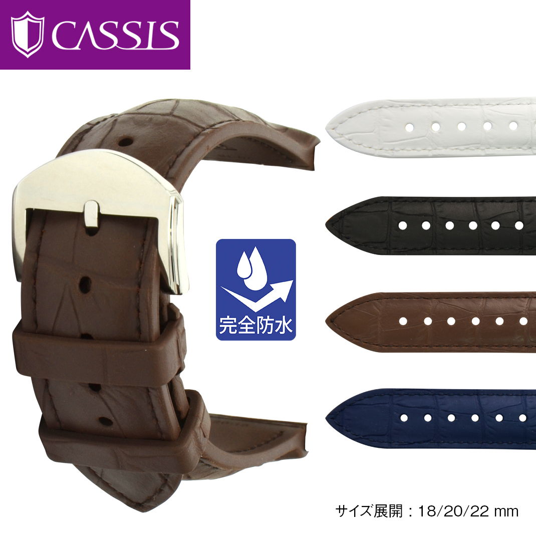 楽天市場】時計ベルト 時計 ベルト カウチックラバー 完全防水 CASSIS