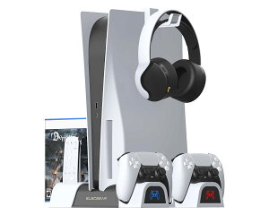 ElecGear PS5�c�u���X�^���h����ї�p�t�@���ADualSense���C�����X�R���g���[���[�[�d��h�b�N�A�v���C�X�e�[�V����PlayStation 5����уf�W�^���E�G�f�B�V����(CFI-1000A01 / CFI-1000B01)�p�̃Q�[���X�g