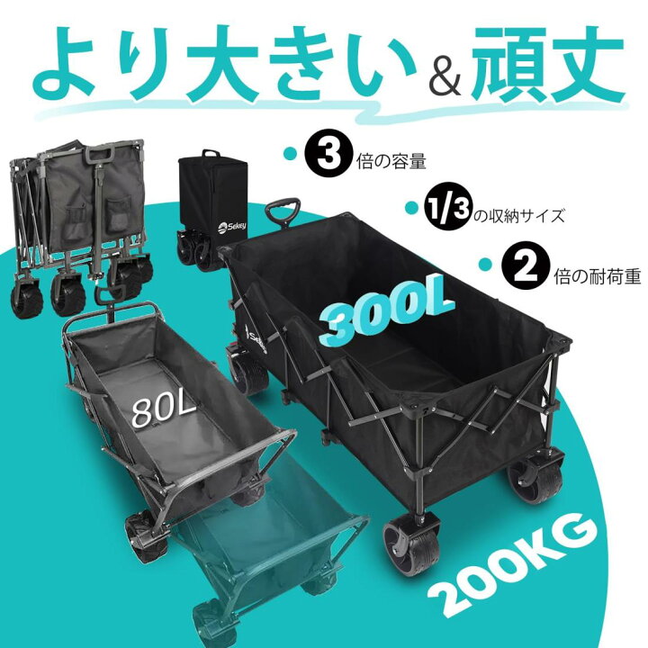 楽天市場】Sekey 特大容量300L 耐荷重200kg 【荷室の長さ113cm】 長物 