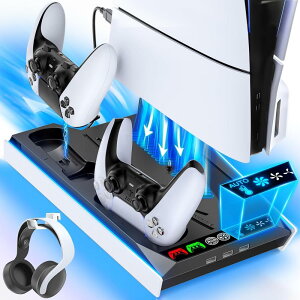 PS5 Slim �c�u�� ��p �X�^���h ����/�蓮���[�h3�i�K�������� PS5 �R���g���[���[ �[�d�� 2�䓯���[�d �[�d�w�������v�t ���[�h�ύX�\RGB�Ɩ� PS5/PS5�X�����ʏ�łƃf�W�^���ŗ��Ή� PS5 ���Ӌ@