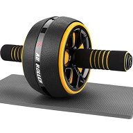 AUOPLUS 腹筋ローラー 膝マット付き アブホイール 腹筋 トレーニング器具 筋トレグッズ エクササイズロー…