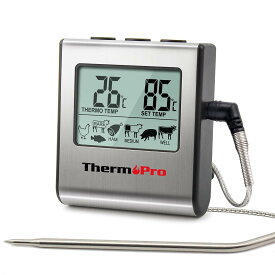 ThermoProサーモプロ クッキング料理用オーブン温度計デジタル ミルク コーヒー 肉 揚げ物 食品 燻製などの温度管理用キッチンタイマーとアラーム機能TP16
