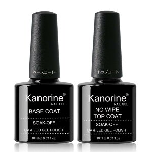 Kanorine �W�F���l�C�� �g�b�v�R�[�g �x�[�X�R�[�g 10mlx2 �{�Z�b�g �m�����C�v �@�����s�v ������ ��e�� UV/LED�Ή� �x�[�X�W�F�� Base and Top Coat Gel