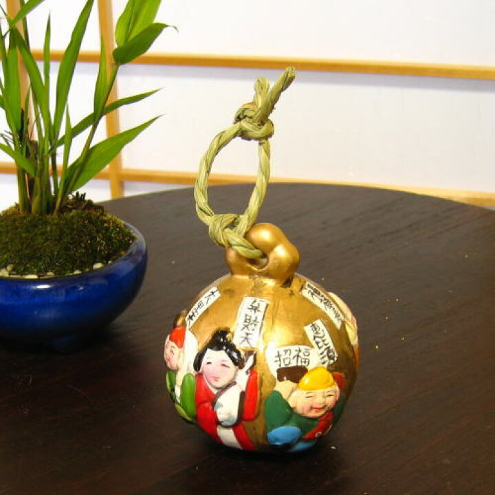 楽天市場】土鈴金彩七福神 [和のインテリア]置物 陶器 : 笑福工房 万兵