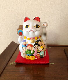 招き猫七福神（小）　楽ギフ_包装　まねきねこ　陶器　招き猫　貯金箱　置物