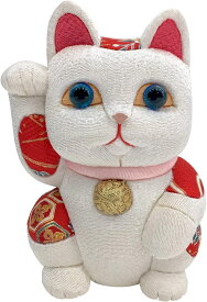 招き猫 大 風水 白 伝統工芸士 柿沼東光 木目込み人形 日本製