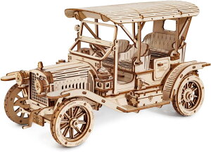 つくるんです【日本公式販売/日本語説明書付】Robotime 3D ウッドパズル オーナメントシリーズ (クラシックカー)