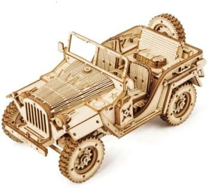 つくるんです【日本公式販売/日本語説明書付】Robotime 3D ウッドパズル オーナメントシリーズ (オフロードカー)