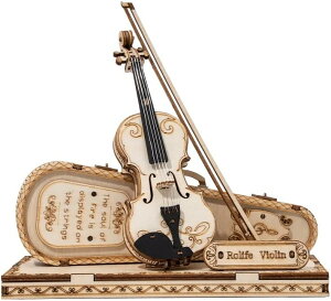 つくるんです【日本公式販売/日本語説明書付】Robotime 3D ウッドパズル オーナメントシリーズ (ヴァイオリン)