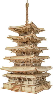 つくるんです【日本公式販売/日本語説明書付】Robotime 3D ウッドパズル TGN02 五重塔