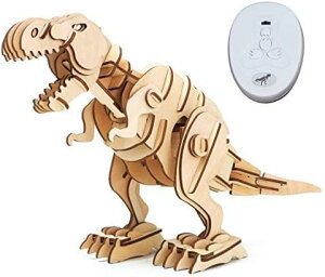 つくるんです【日本公式販売/日本語説明書付】Robotime 電池で動く 3D ウッドパズル 恐竜シリーズ (ティラノサウルス(大))
