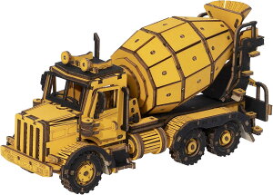 つくるんです【日本公式販売/日本語説明書付】Robotime 3D ウッドパズル はたらく車シリーズシリーズ (コンクリートミキサー)