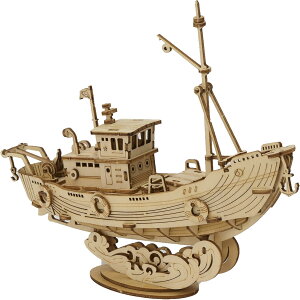 つくるんです【日本公式販売/日本語説明書付】Robotime 3D ウッドパズル TG308 漁船