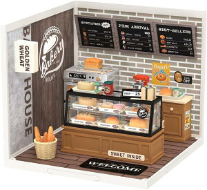 つくるんです【日本公式販売/日本語説明書付】Robotime DIY ミニチュアハウス クリエイターシリーズ (アメリカンベーカリー)