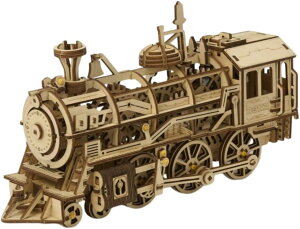 つくるんです【日本公式販売/日本語説明書付】Robotime 動く 3D ウッドパズルシリーズ (LK701 機関車)