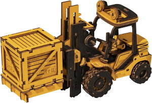 つくるんです【日本公式販売/日本語説明書付】Robotime 3D ウッドパズル はたらく車シリーズシリーズ (フォークリフト)