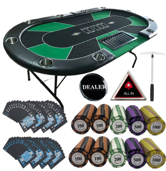 楽天市場】【すぐ遊べる 8点ポーカーテーブルフルセット】213cm×106 cm 