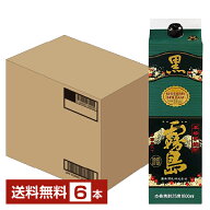 【送料無料】 霧島酒造 黒霧島 芋焼酎 25度 紙パック 1.8L（1800ml） 6本 1ケース いも焼酎 宮崎 包装不…