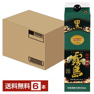 【送料無料】黒霧島 芋焼酎 霧島酒造 25度 紙パック 1.8L（1800ml） 6本 1ケース 焼酎 宮崎 包装不可 他…