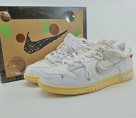NIKE×OFF-WHITE ナイキ×オフホワイト DUNK LOW 1 OF 50 WHITE 1 ダンク ロー DM1602-127 サイズ28cm ホワイト【中古】