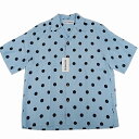WACKO MARIA ワコマリア HAWAIIAN SHIRT ハワイアンシャツ 半袖 タグ付き 24SS-WMS-HI03 サイズL BLUE×BLACK ブルー…