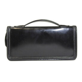 THE FLAT HEAD フラットヘッド Full zip wallet ラウンドファスナー 長財布 レザー ブラック 黒 【中古】