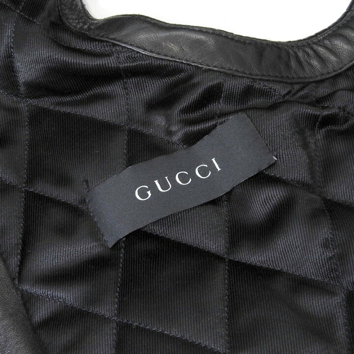 楽天市場】GUCCI グッチ ライダース ベスト メンズ ラムレザー 