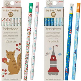 【三菱鉛筆】名入れ鉛筆　かきかた鉛筆 ハハトコ HT01 2B リス＆家　宇宙＆海 1ダース
