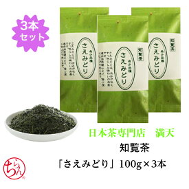 知覧茶 さえみどり 日本茶 鹿児島茶 新茶 ちらん茶 100g×3本 プレゼント おいしい 水色良い 国産 お中元 お歳暮 御歳暮 ギフト 2026年産 新茶 父の日 母の日