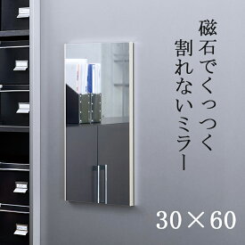 日本製 軽量 割れないミラー リフェクスミラー マグネットミラー W30xH60cm 姿見 全身鏡 マグネットタイプ 壁掛け 壁掛けミラー 磁石 マグネット付きミラー ミラー 鏡 (大型) 4カラー RMM-1