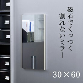 日本製 軽量 割れないミラー リフェクスミラー マグネットミラー W30xH60cm 姿見 全身鏡 マグネットタイプ 壁掛け 壁掛けミラー 磁石 マグネット付きミラー ミラー 鏡 (大型) 4カラー RMM-1