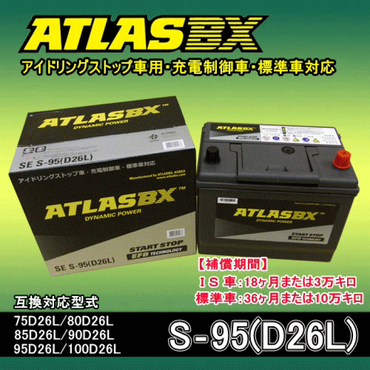 アトラス　s-95（D26L）　アイドリングストップ車 アイドリングストップ車対応 SE S-95/D26L ATLAS BX Start Stop