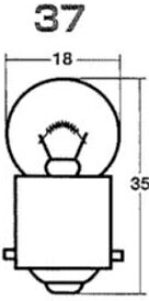 ★スタンレー電気・自動車・トラック用電球★ライセンスランプ、パーキングランプ、ストップランプ[シングル球]定格：12V 10W　ガラス球：G18口金：BA15s[つばなし並ピン]単線　入り数：10個