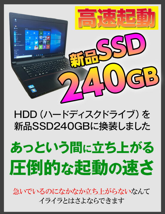 楽天市場】ポイント5倍! 中古ノートパソコン Windows10 第4世代 Core 