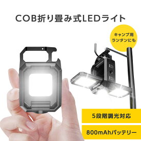 320円OFFクーポンあり! 防災ライト cob led ライト 充電式 高輝度 800lm led 投光器 5モード 無段階調光対応 屋外 防水 小型 キャンプ ランタン 携帯 ミニ ライト 懐中電灯 軽量 強力磁石付き キーホルダー 吊り下げ 夜道 アウトドア 自転車 防災グッズ