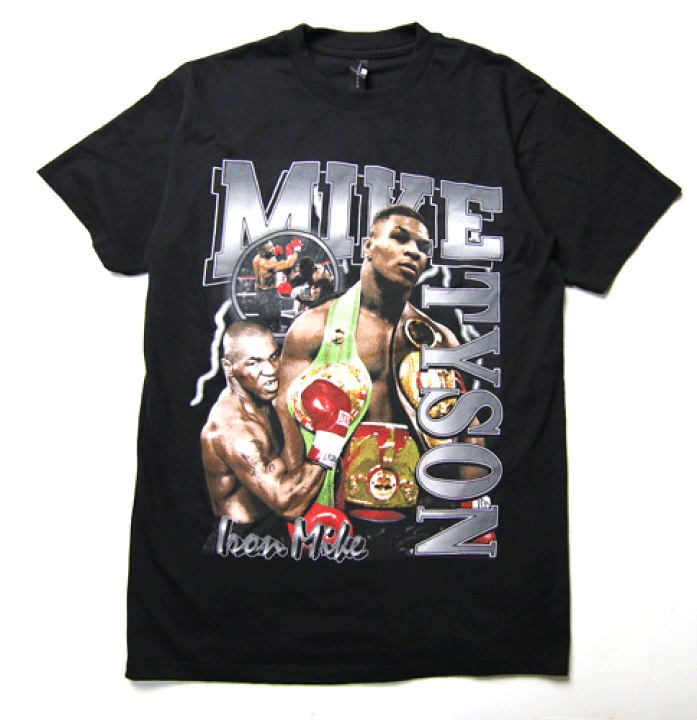 マイク・タイソン Tシャツ 半袖 MIKE TYSON フェード ブラック サイズ
