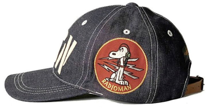 トイズマッコイ スヌーピー 10oz ブラックデニム キャップ TOYS McCOY