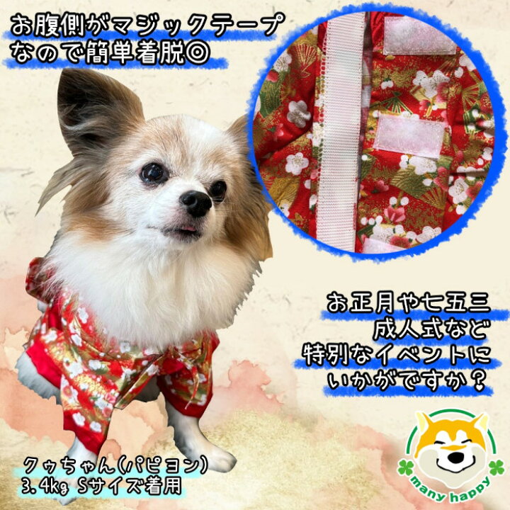 楽天市場 クーポン配布中 小型犬用 犬 着物 女の子 お正月 晴れ着 和服 赤 可愛い おしゃれ ポンポン付き コスプレ 振袖 前撮り お祝い チワワ ヨークシャーテリア ポメラニアン トイプードル プードル 犬服 柴犬コウタのハッピィショップ