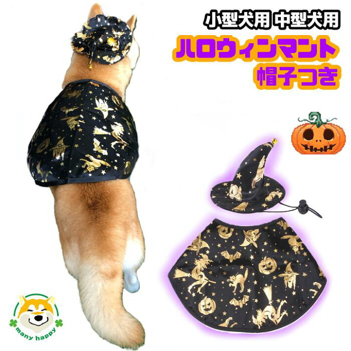 楽天市場 送料無料 小型犬用 中型犬用 ハロウィン マントと帽子２点セット コスプレ ハロウィーン ケープ かぼちゃ 犬の服 猫の服 お出かけ イベント コスチューム 変装 仮装 散歩 撮影用 パーティ S M L 犬服 柴犬コウタのハッピィショップ