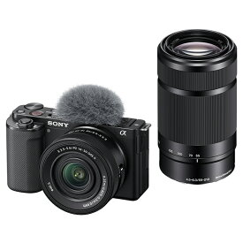 《新品》SONY (ソニー) VLOGCAM ZV-E10 ダブルズームレンズキット ZV-E10X B ブラック[ ミラーレス一眼カメラ | デジタル一眼カメラ | デジタルカメラ ]【KK9N0D18P】