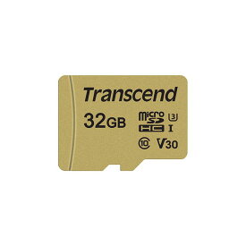《新品アクセサリー》 Transcend (トランセンド) microSDHCカード 32GB V30 UHS-I U3 (MLC) TS32GUSD500S ［SD変換アダプタ付属］【在庫限り（生産完了品）】【KK9N0D18P】