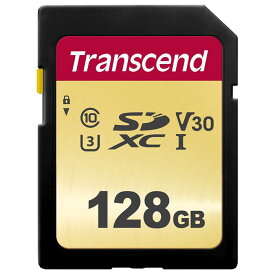 《新品アクセサリー》Transcend (トランセンド) SDXCカード 128GB V30 UHS-I U3 (MLC) TS128GSDC500S【KK9N0D18P】