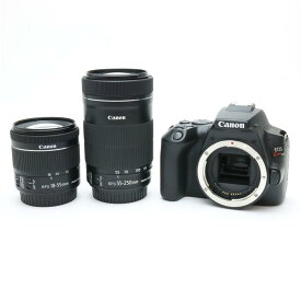 【中古】 《良品》 Canon EOS Kiss X10 ダブルズームキット ブラック 【18-55mmレンズ交換修理/スクリーンファインダー部品交換/各部点検済】【別売レンズフード×2・別売予備バッテリー付！】 [ デジタルカメラ ]