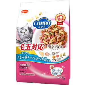 コンボ キャット 毛玉対応 まぐろ味・ささみチップ・かつお節添え 600g(120g×5袋)